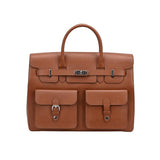 The Alvoro Cow Saffiano Unisex Bag Cognac PREORDER -Delivery Time Two Weeks