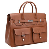The Alvoro Cow Saffiano Unisex Bag Cognac PREORDER -Delivery Time Two Weeks