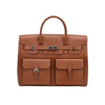 The Alvoro Cow Saffiano Unisex Bag Cognac - Indian Cobbler Switzerland