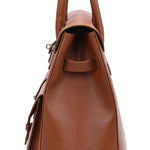 The Alvoro Cow Saffiano Unisex Bag Cognac - Indian Cobbler Switzerland